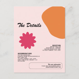 Fun Graphic Design Wedding Details Enclosure Card