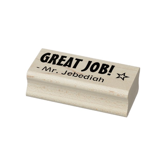 Fun "GREAT JOB!" Commendation Rubber Stamp (Stamp)