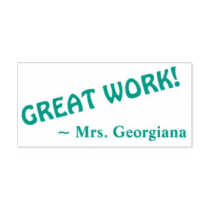 Fun "GREAT WORK!" Assignment Marking Rubber Stamp