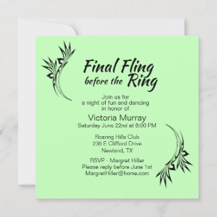 Fun Green Bachelorette Party Invitation