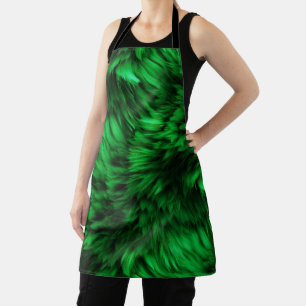 Fun Green faux monster fur texture Apron