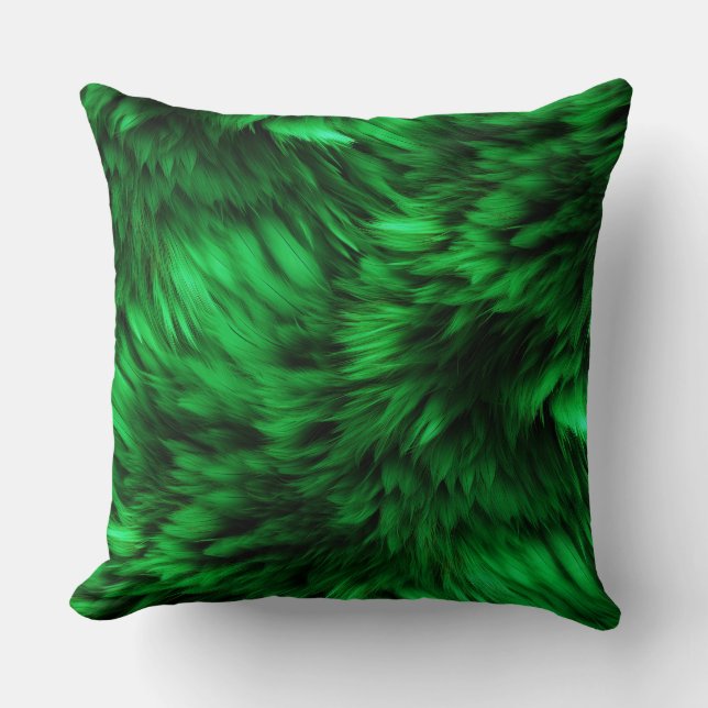 Fun Green faux monster fur texture Cushion (Front)