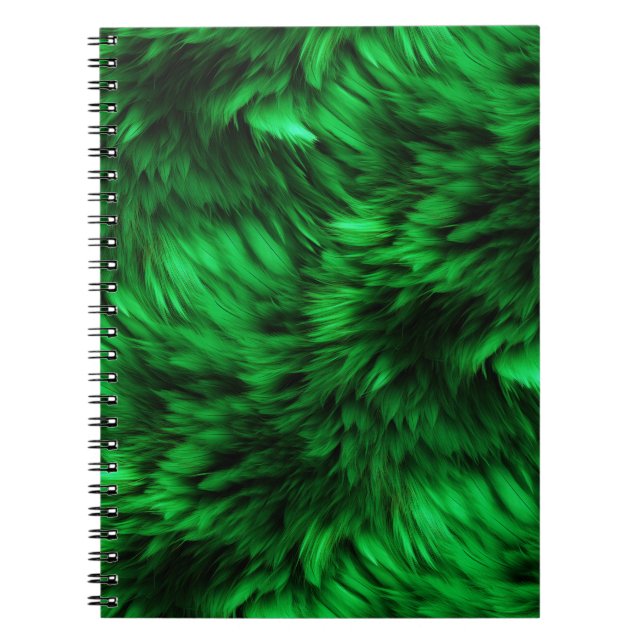 Fun Green faux monster fur texture Notebook (Front)