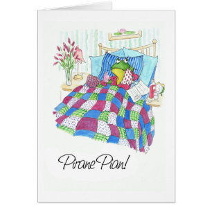 Fun Green Frog Get Well Soon Finnish Greeting