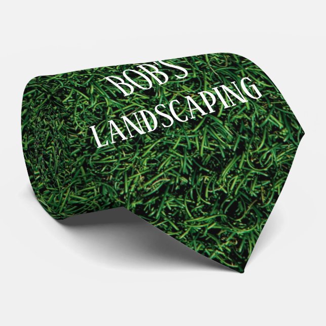 Fun Green Grass Landscaping Business Tie (Rolled)