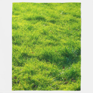 Fun Green Grass Print Fleece Blanket
