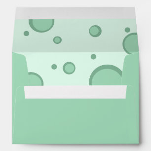 Fun Green Groovy Circles Retro Wedding Envelope