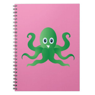 Fun green octopi notebook