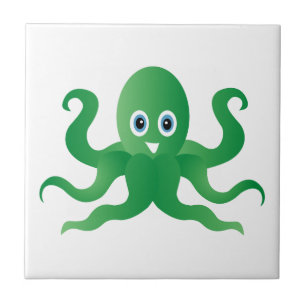 Fun green octopi tile