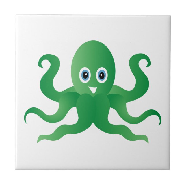 Fun green octopi tile (Front)