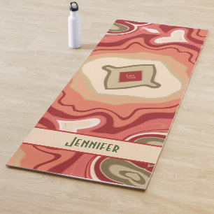 Fun Green Red Abstract Modern Trendy Inspirivity Yoga Mat