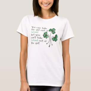 Fun Green Shamrocks Irish Girl T-shirt