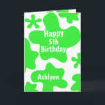 Fun Green Slime 5th Birthday Card<br><div class="desc">This is a very slimy green slime 5th birthday card with green slime on the front, inside and some on the back to add some slime fun on any kid's birthday! Make sure to see photos of this fun slime birthday card for the birthday boy or birthday girl. You will...</div>