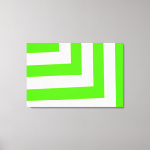 Fun Green Stripes Pattern Canvas Print