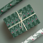 Fun Green Tonal Bigfoot Santa Unique Xmas  Wrapping Paper Sheet<br><div class="desc">Add a playful twist to your holiday gifting with our Green Bigfoot Santa Unique Xmas Wrapping Paper Sheets. This unusual Christmas wrapping paper showcases a fun and festive design featuring Bigfoot in a Santa hat, set against a charming pastel and dark green backdrop. Perfect for those who love a mix...</div>