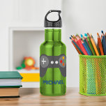 Fun Green Video Game Controller Personalised 532 Ml Water Bottle<br><div class="desc">Fun personalised design featuring a video game controller perfect for boys and girls. Personalise it with your name, monogram, gamer tag, or any text of your choice. Matching products available at our store. Looking for a custom colour? Want this design on a different product? Send us a message to heartlockedstudio@gmail.com...</div>