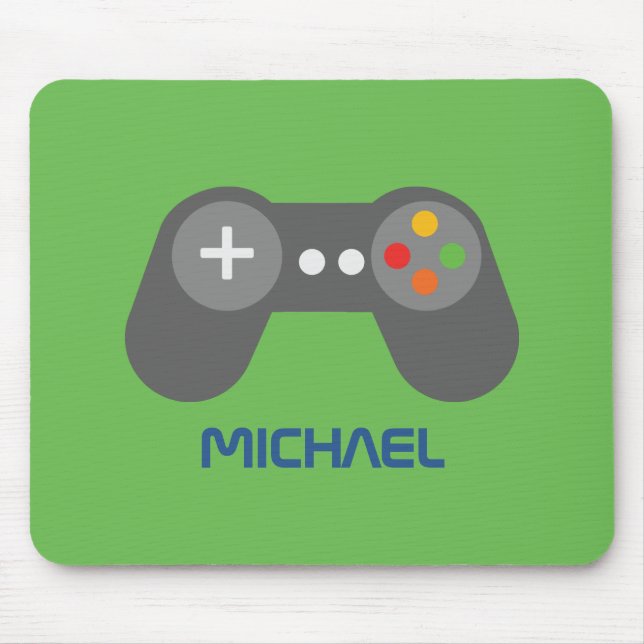 Fun Green Video Gamer Mouse Mat (Front)