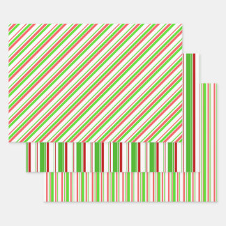 Fun Green, White, Red Coloured Christmas Inspired Wrapping Paper Sheet