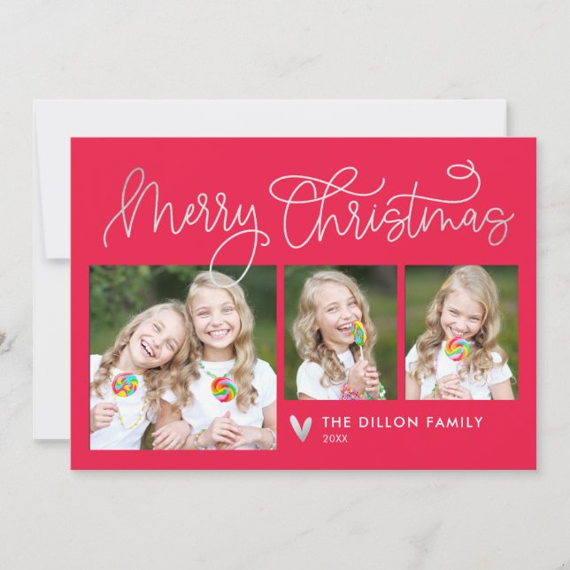 Fun Greeting EDITABLE COLOR Holiday Photo Card (Front)