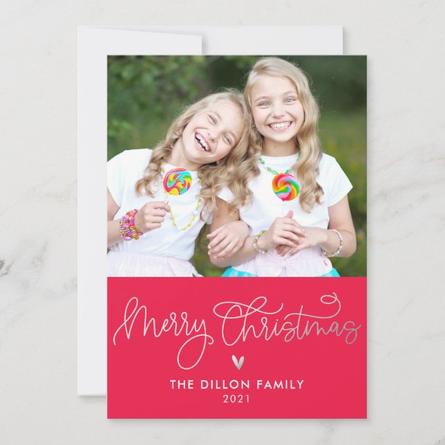 Fun Greeting EDITABLE COLOR Holiday Photo Card (Front)