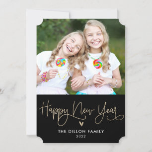 Fun Greeting EDITABLE COLOR New Year Photo Card