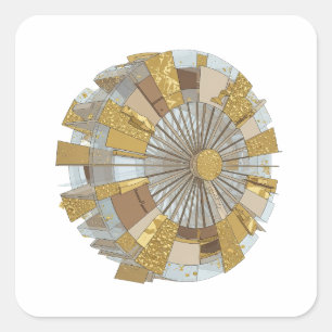 Fun Grey Abstract Decal Art Square Sticker