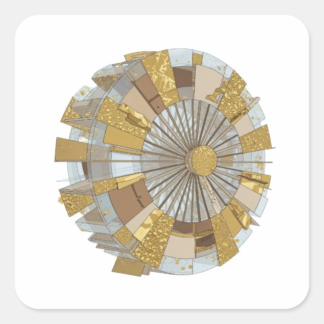 Fun Grey Abstract Decal Art Square Sticker (Front)