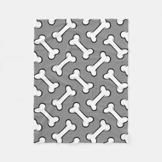 Fun Grey and White Bones Pattern Dog Blanket