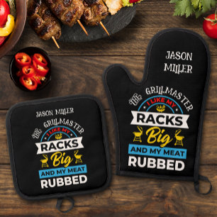 Fun Grill Master Oven Mitt & Pot Holder Set