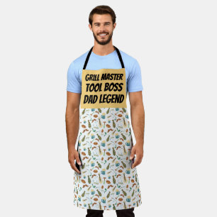 Fun GRILL MASTER TOOL BOSS DAD LEGEND Apron