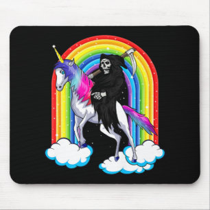 Fun Grim Reaper Riding An Unicorn Death Unicorn Ha Mouse Mat