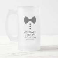 Fun Groom Black Tie Tuxedo Frosted Beer Mug
