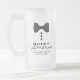 Fun Groomsman Black Tie Tuxedo Frosted Beer Mug