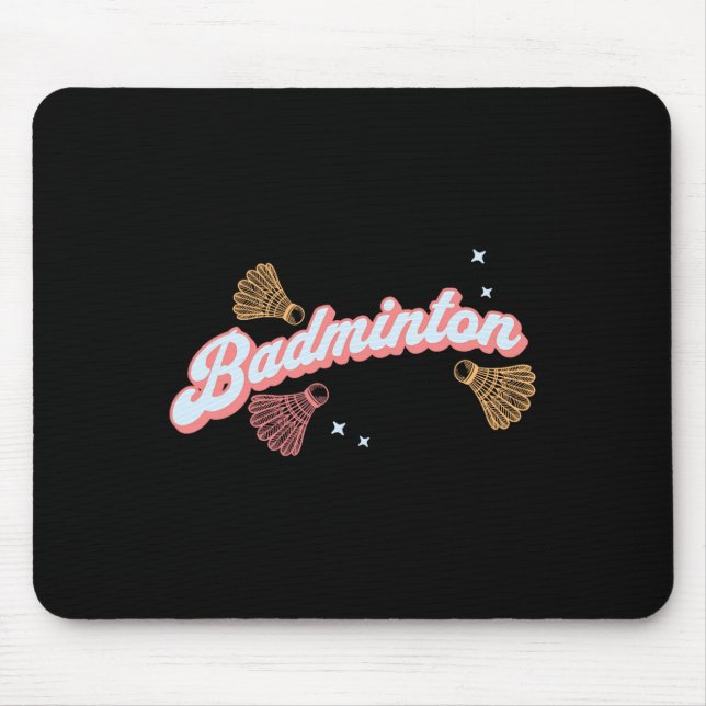 Fun Groovy Badminton And Shuttles  Mouse Mat (Front)