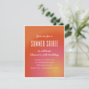 Fun Groovy Orange Summer Soiree 30 Birthday Party Invitation