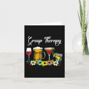 Fun Group Therapy Floral Drink Glasses Mental Heal Card
