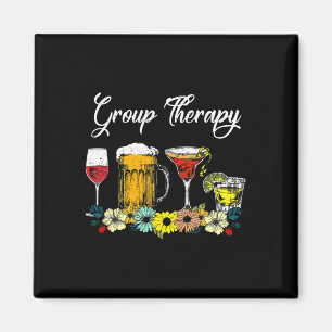 Fun Group Therapy Floral Drink Gles Mental Health Magnet
