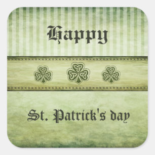 Fun grundge Irish lucky shamrock Square Sticker