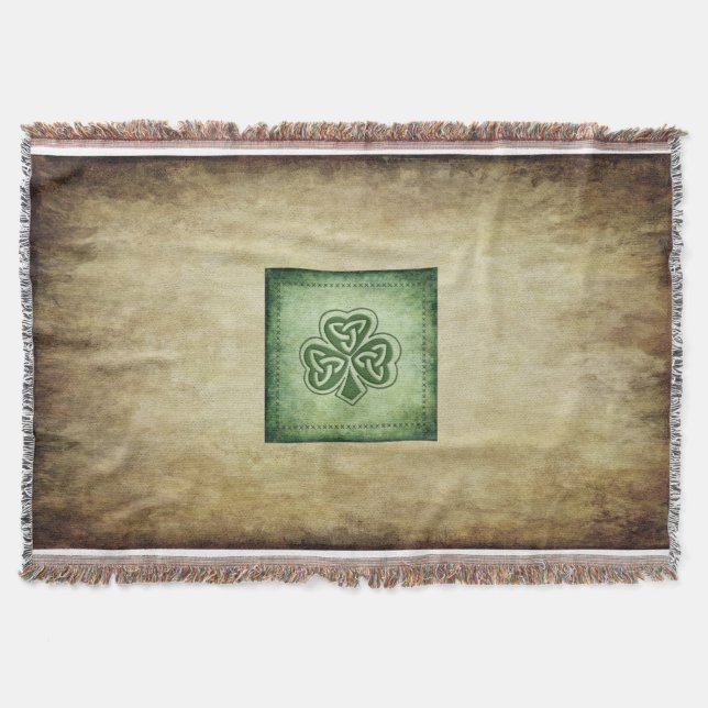 Fun grundge Irish lucky shamrock Throw Blanket (Front)