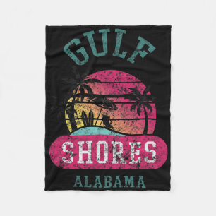 Fun Gulf Shores Vintage Distressed Alabama Beach N Fleece Blanket