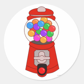 Fun Gumball Machine Cartoon Art T-Shirt Classic Round Sticker