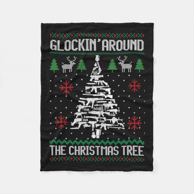 Fun Guns Ugly Christmas S For Gun Lovers Men Women Fleece Blanket (Front)