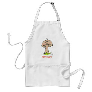 Fun Guy Funny Cartoon Mushroom Goofy Smile Man's Standard Apron
