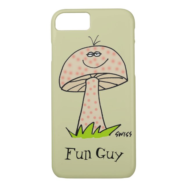 Fun Guy Funny Man Cute Cartoon Mushroom Case-Mate iPhone Case (Back)