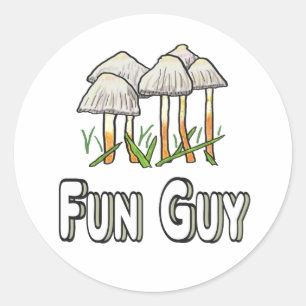 Fun Guy Funny Mushroom Pun Classic Round Sticker