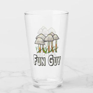 Fun Guy Funny Mushroom Pun Glass