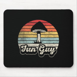 Fun Guy Funny Mushroom Pun Retro Vintage Sunset Mouse Mat