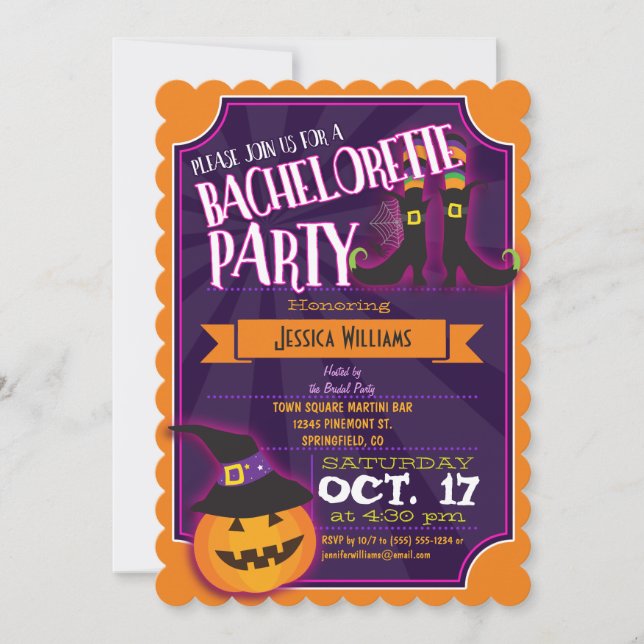 Fun Halloween Bachelorette Party Invitation (Front)