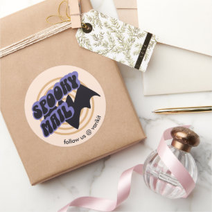 Fun Halloween Bat Spooky Small Business Supply Classic Round Sticker