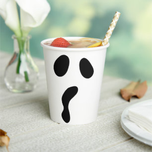 Fun Halloween boo face ghost scary Party Paper Cups